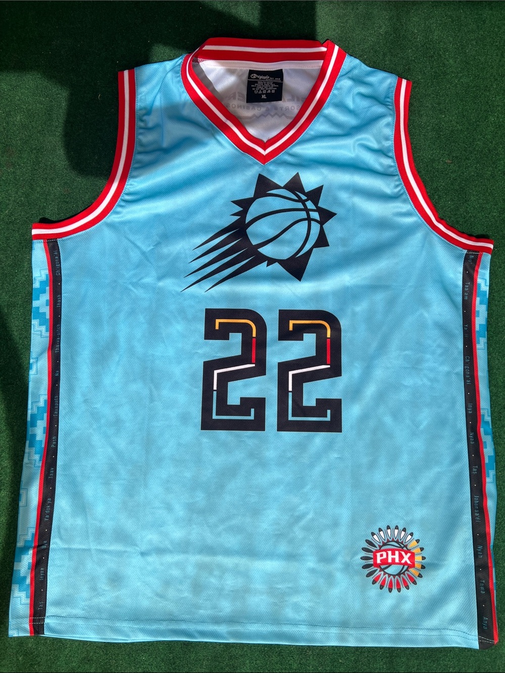Mitchell & Ness Phoenix Suns #22 Light Blue Jersey with Red Trim